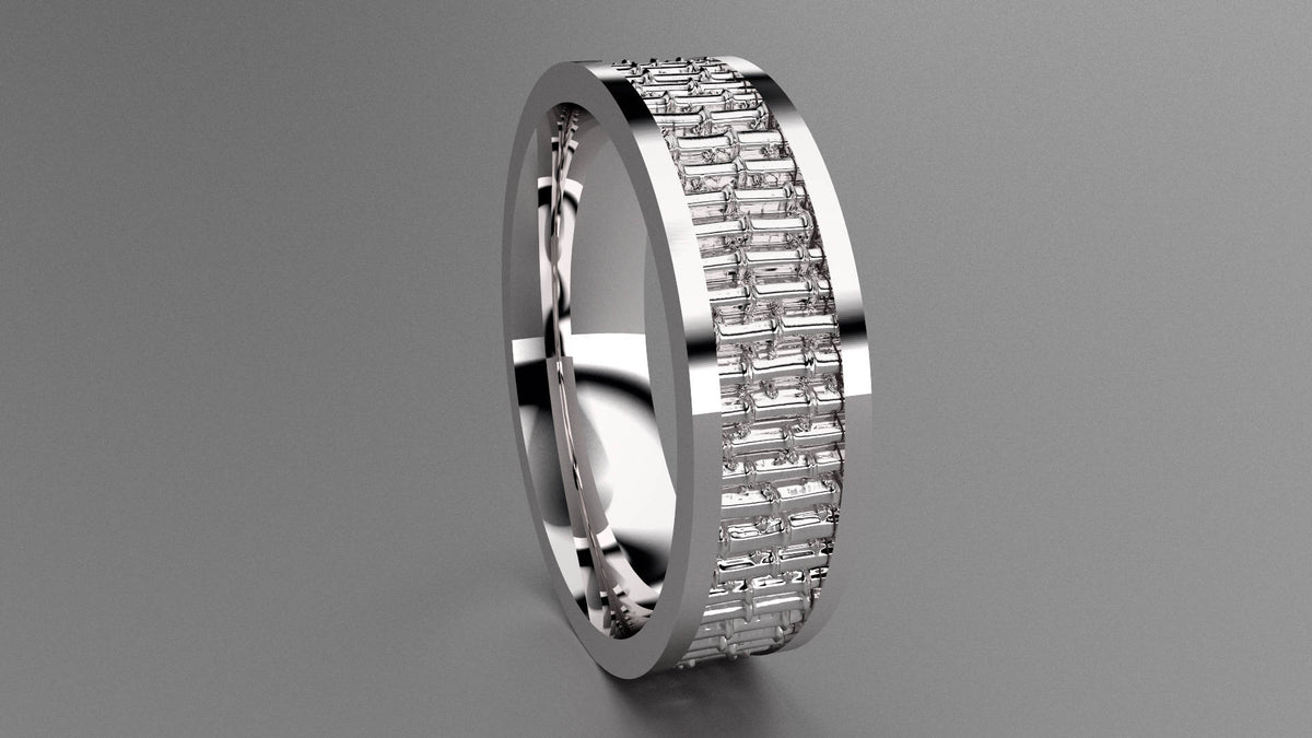 Polished Sterling Silver 6mm Bamboo Wedding Band