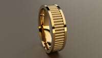 Polished Yellow Gold 6mm Fluted Wedding Band