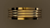 Polished Yellow Gold 6mm Fluted Wedding Band