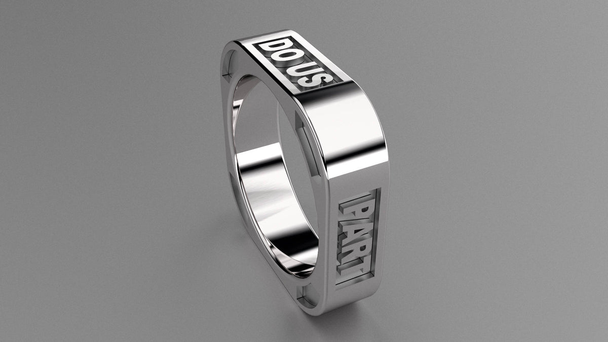 Polished Sterling Silver 6mm Square Message Wedding Band
