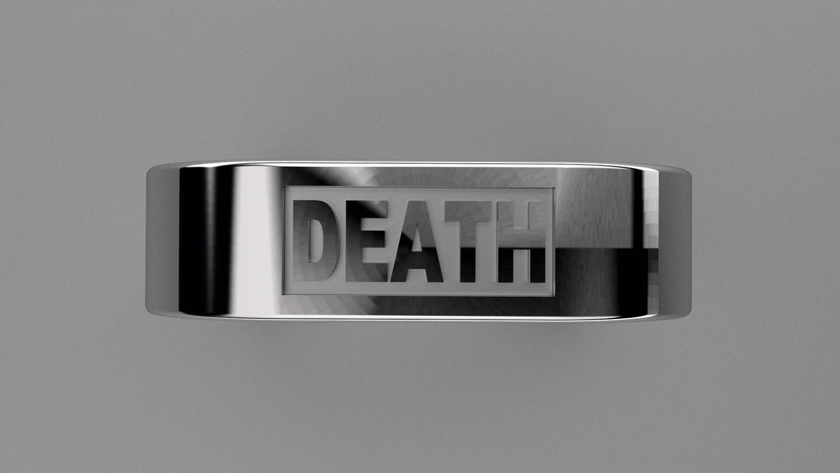 Polished Sterling Silver 6mm Square Message Wedding Band