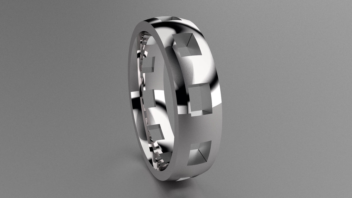 Polished Sterling Silver 6mm Cutout Wedding Band