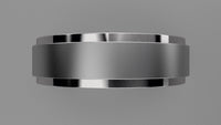 Brushed Sterling Silver 6mm Step Edge Wedding Band
