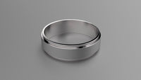 Brushed Sterling Silver 6mm Step Edge Wedding Band