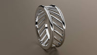 Polished White Gold 8mm Open Bar Wedding Band
