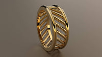 Polished Yellow Gold 8mm Open Bar Wedding Band