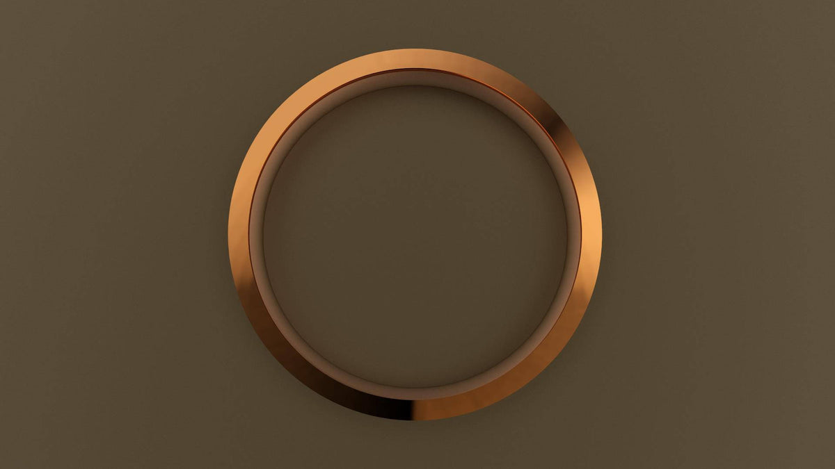 Polished Rose Gold 3mm Center V Groove Wedding Band