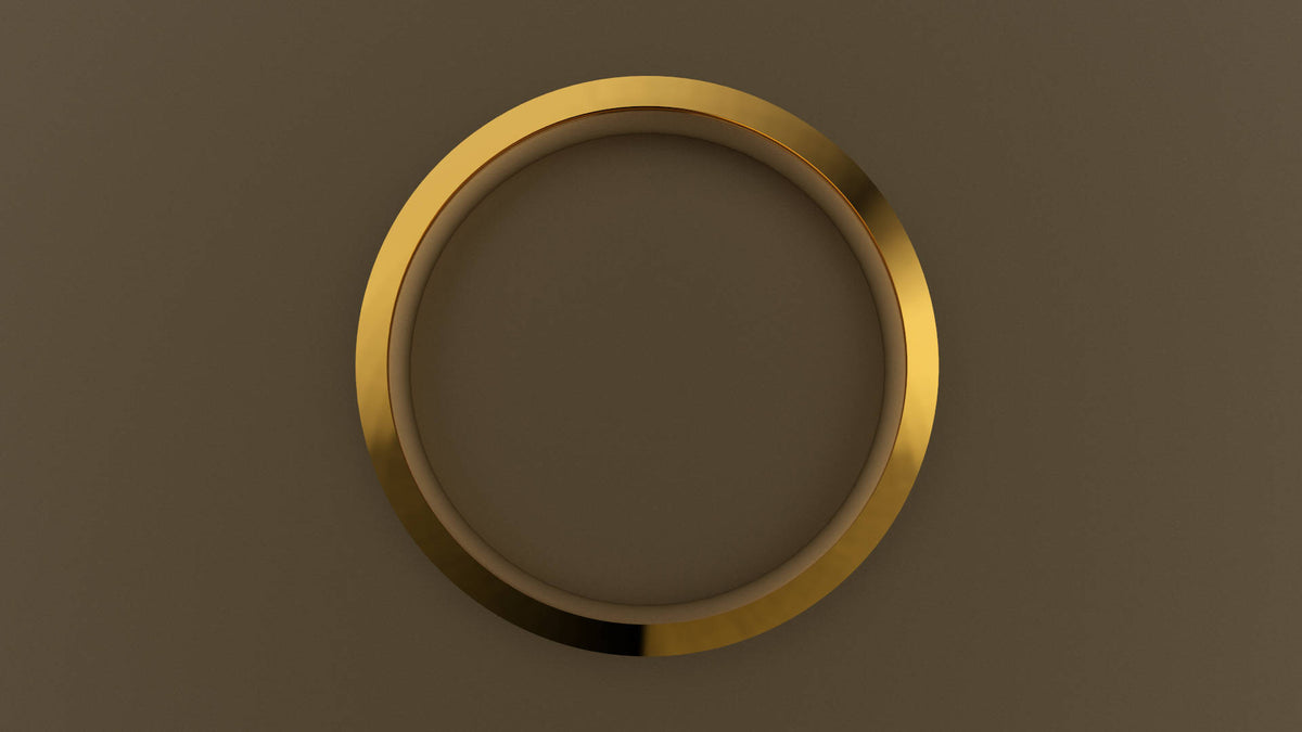 Brushed Yellow Gold 3mm Single V Groove Wedding Band
