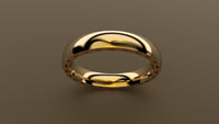 Polished Yellow Gold 4mm Side Diamond Wedding Band