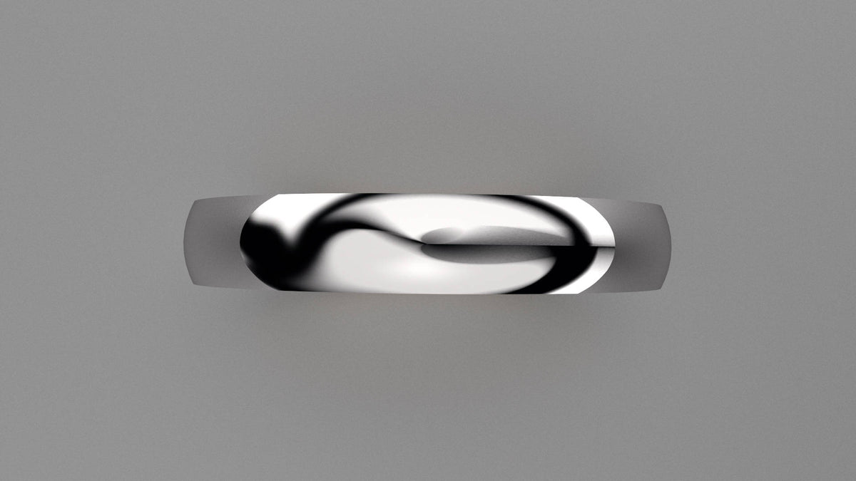 Polished Sterling Silver 4mm Side Design Wedding Band