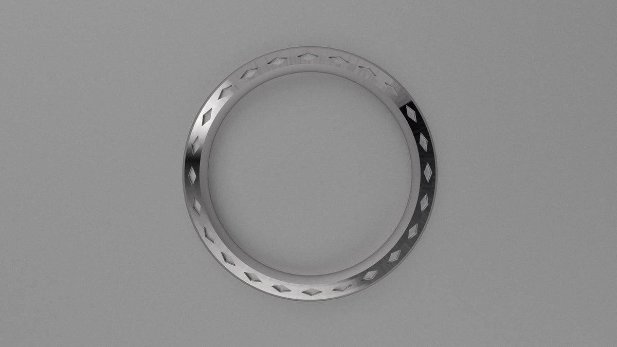 Polished Sterling Silver 4mm Side Design Wedding Band
