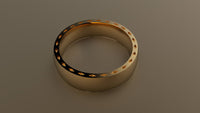 Polished Yellow Gold 6mm Side Design Wedding Band