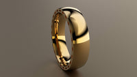 Polished Yellow Gold 6mm Side Design Wedding Band