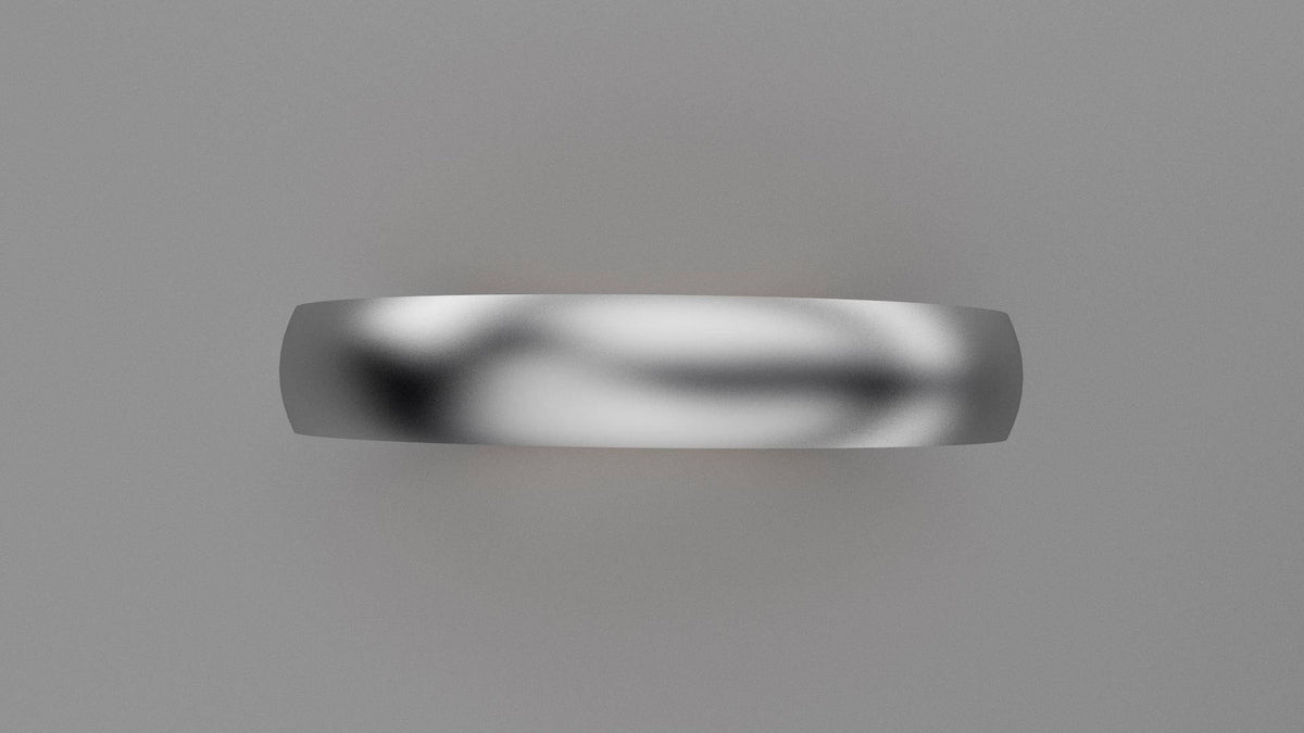Brushed Sterling Silver 4mm Side Design Wedding Band