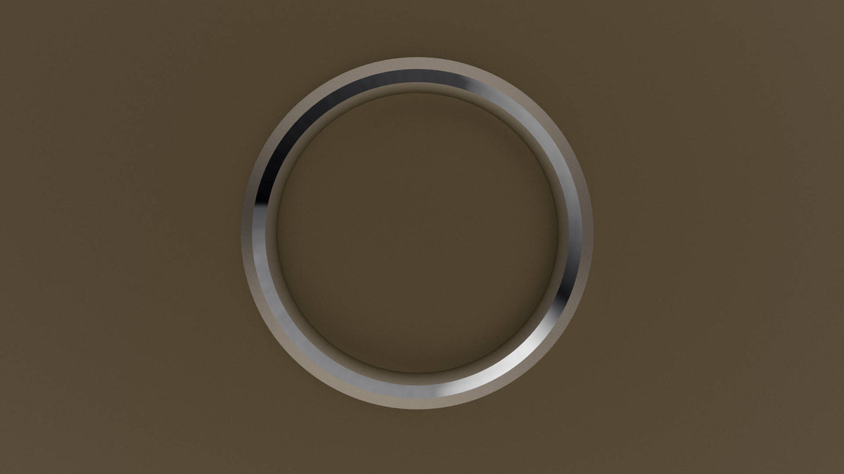 Polished White Gold 4mm Beveled Edge Wedding Band