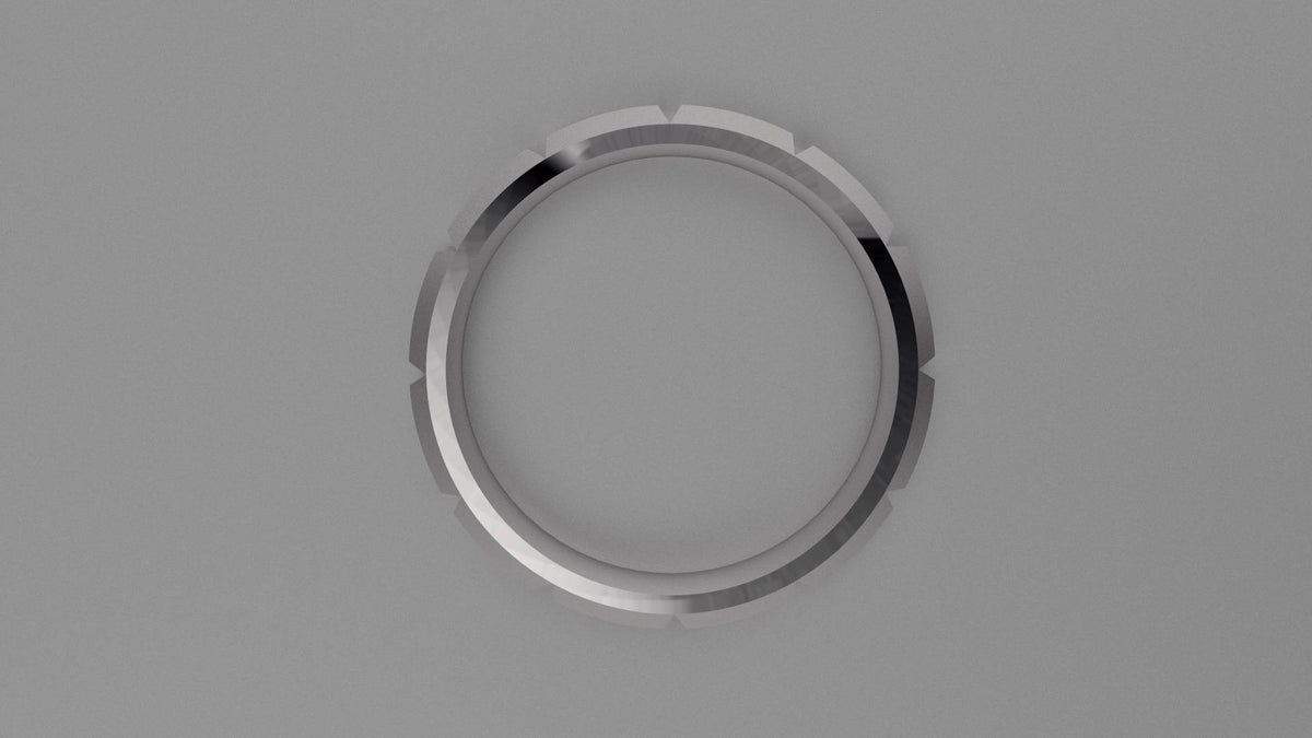 Polished Sterling Silver 4mm Beveled Edge Segmented Wedding Band