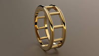 Polished Yellow Gold 8mm Open Bar Wedding Band