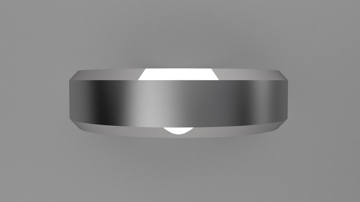 Brushed Sterling Silver 6mm Beveled Edge Wedding Band