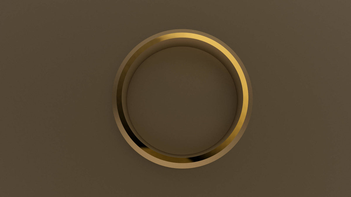 Brushed 18kt Yellow Gold 6mm Beveled Edge Wedding Band