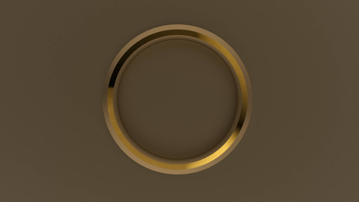 Brushed Yellow Gold 4mm Beveled Edge Wedding Band