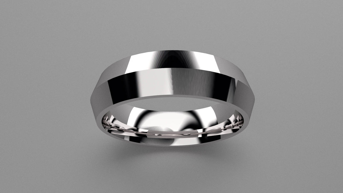 Polished Sterling Silver 6mm Knife Edge Wedding Band