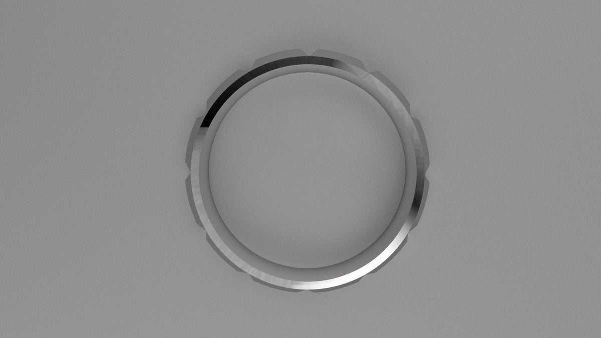 Polished Sterling Silver 6mm Knife Edge Segmented Wedding Band