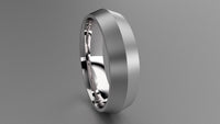 Brushed Sterling Silver 6mm Knife Edge Wedding Band