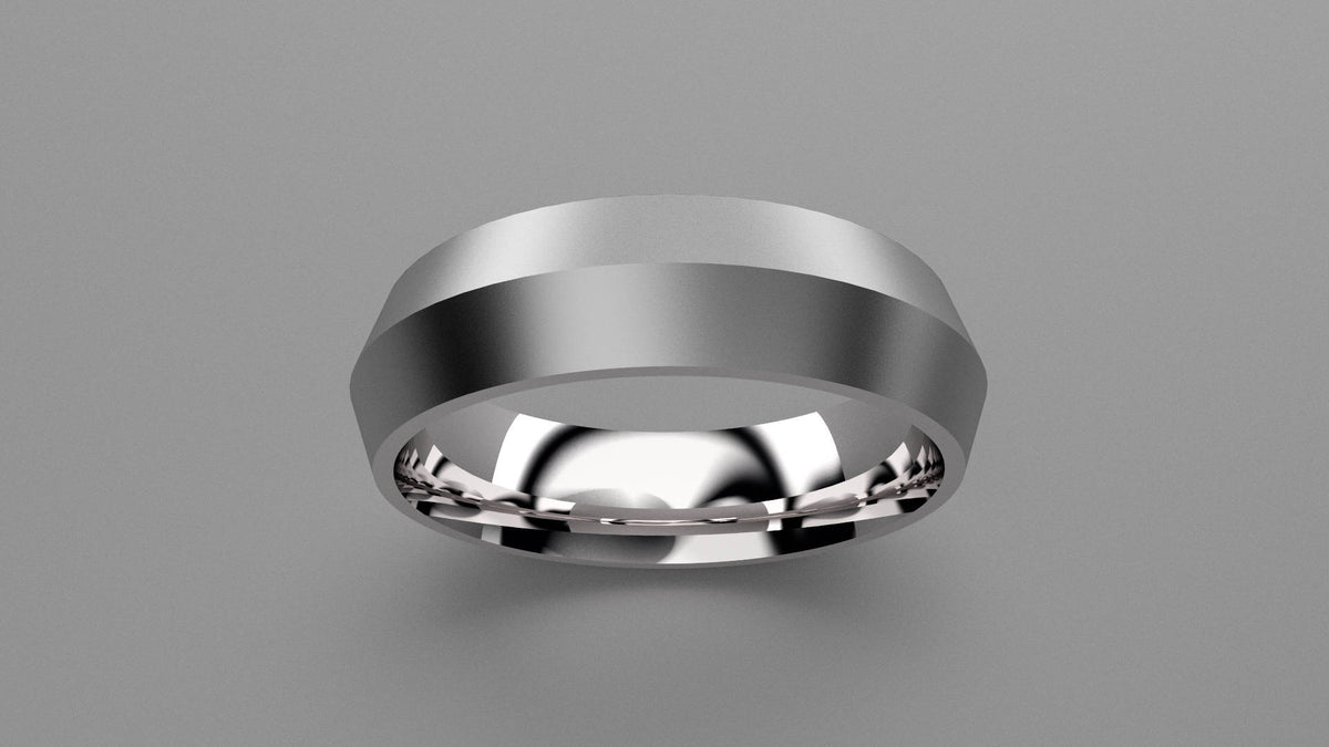 Brushed Sterling Silver 6mm Knife Edge Wedding Band