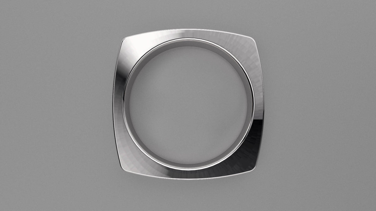 Polished Sterling Silver 6mm Euro Square Wedding Band
