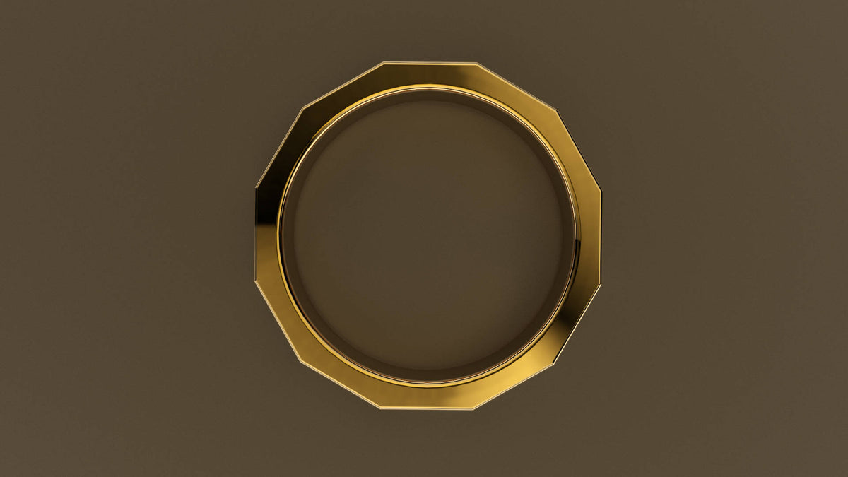 Brushed Yellow Gold 6mm 12 Sided Bolt Wedding Band