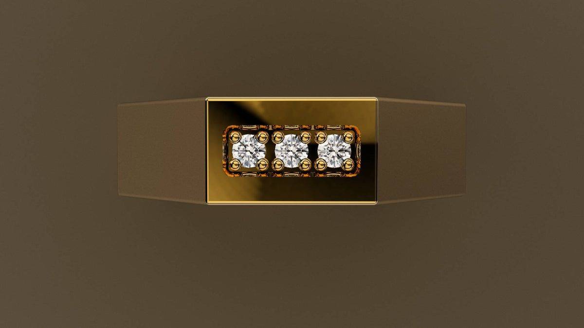 Polished Yellow Gold Diamond 6mm Octagon Wedding Band