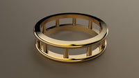 Polished Yellow Gold 6mm Open Bar Wedding Band