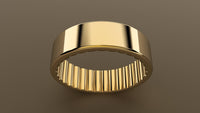 Polished Yellow Gold 6mm Interior Fluted Wedding Band
