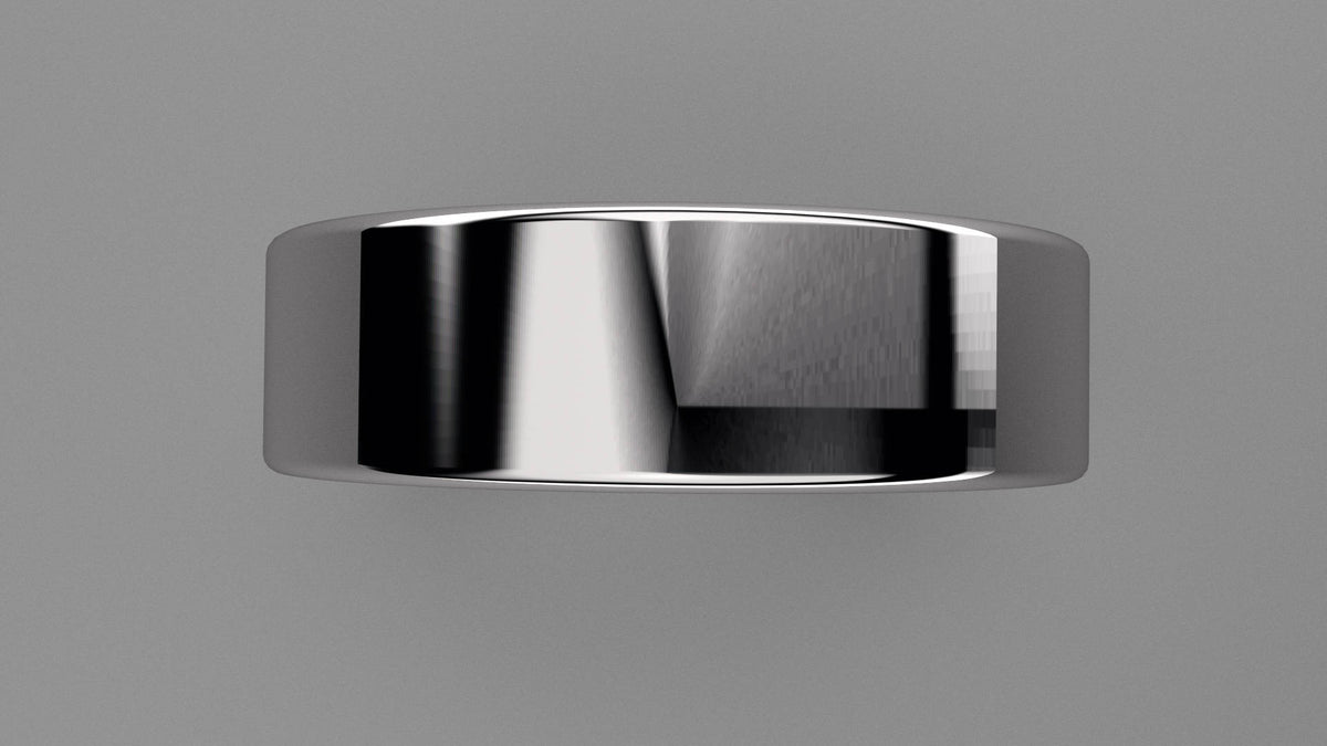 Polished Sterling Silver 6mm Interior Fluted Wedding Band