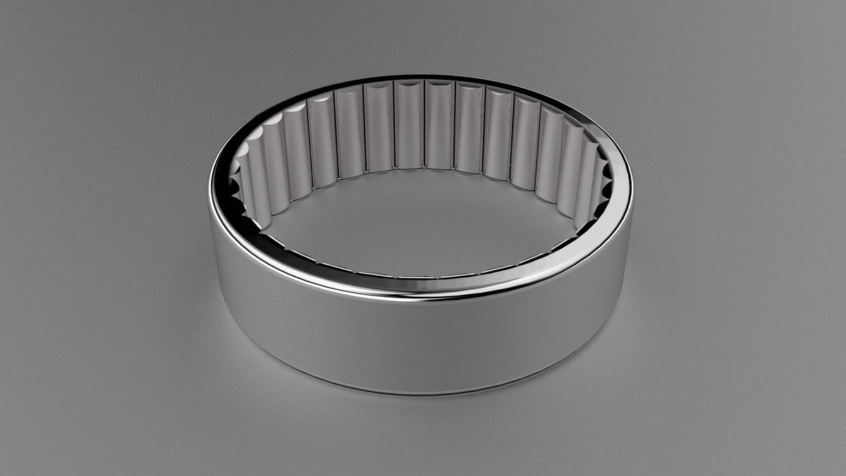 Brushed Sterling Silver 6mm Interior Fluted Wedding Band