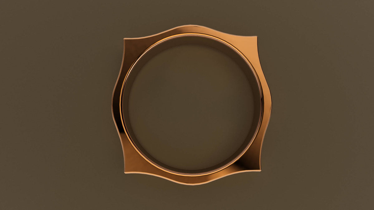 Brushed Rose Gold 6mm Pointed Square Wedding Band