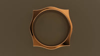 Brushed Rose Gold 6mm Pointed Square Wedding Band
