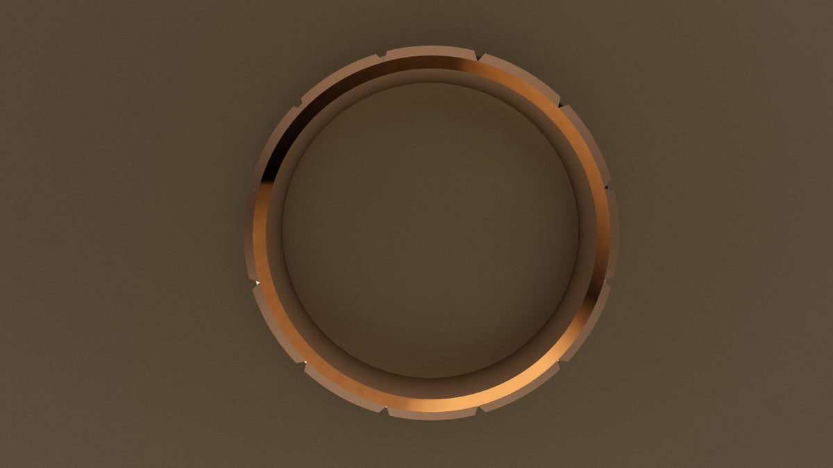 Brushed Rose Gold 6mm Brick Wedding Band