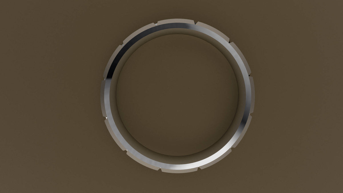 Brushed White Gold 6mm Brick Pattern Wedding Band