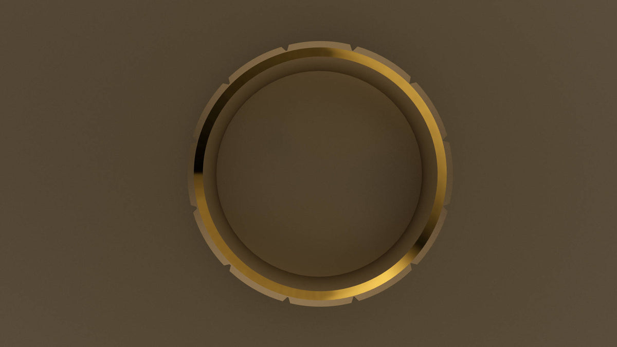 Brushed Yellow Gold 8mm Brick Pattern Wedding Band