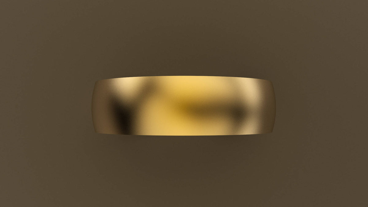 Brushed Yellow Gold 6mm Interior Message Wedding Band