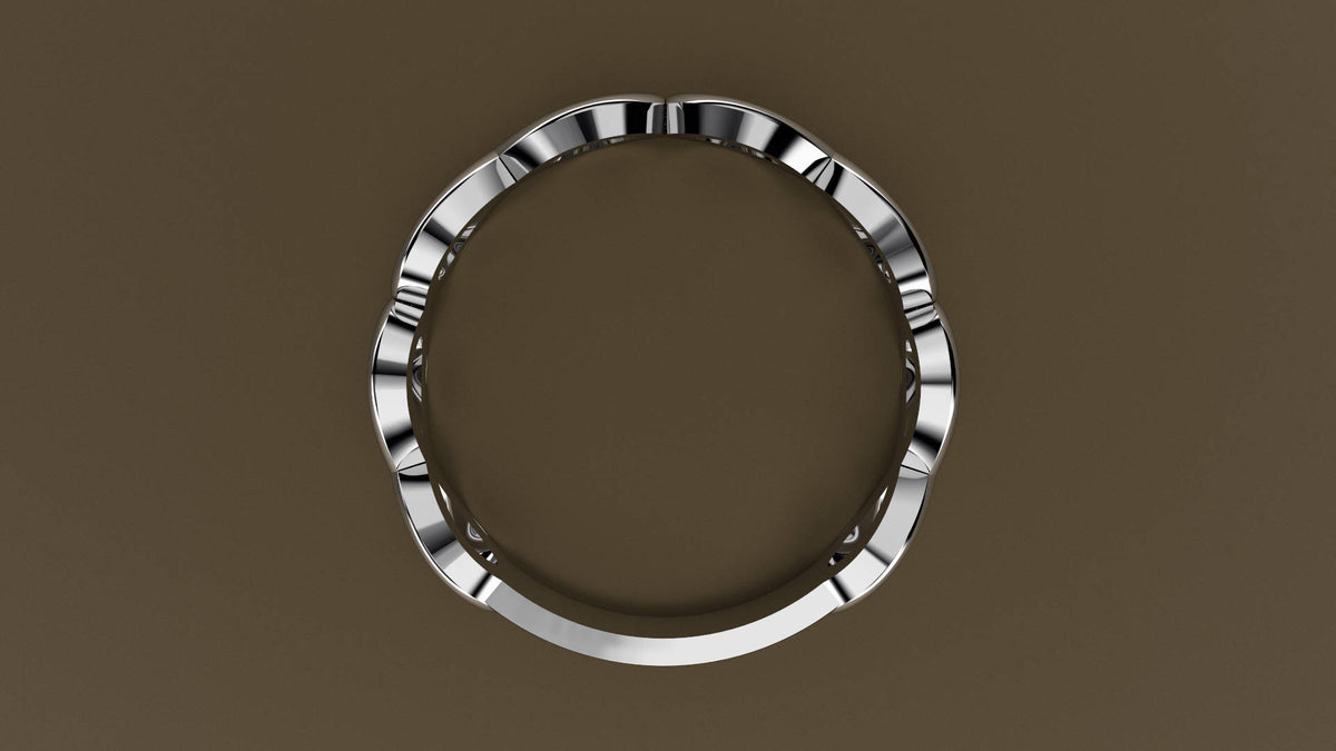 Polished White Gold Infinity Ring Wedding Band