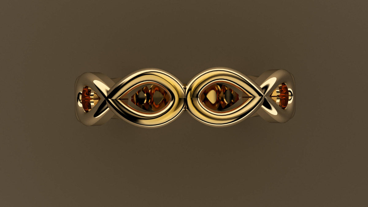 Polished Yellow Gold Infinity Ring Wedding Band