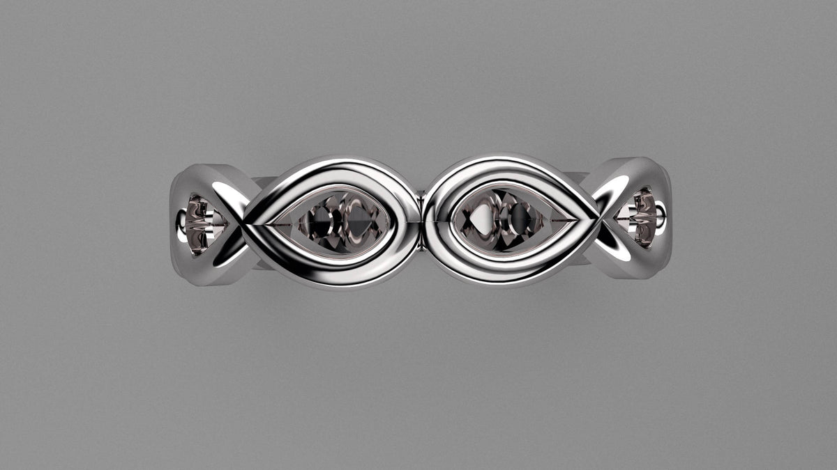 Polished Sterling Silver Infinity Ring Weding Band