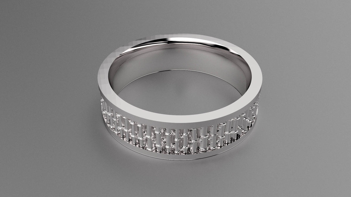 Polished Sterling Silver 6mm Bamboo Wedding Band