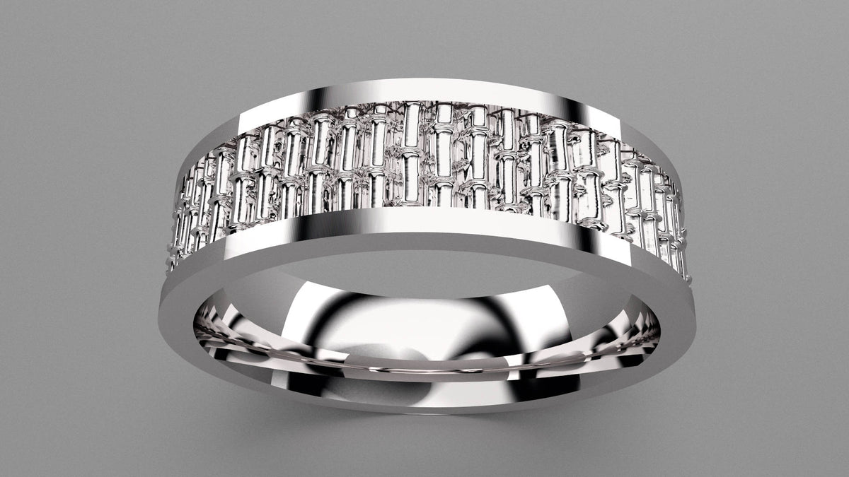Polished Sterling Silver 6mm Bamboo Wedding Band