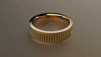 Polished Yellow Gold 6mm Fluted Wedding Band
