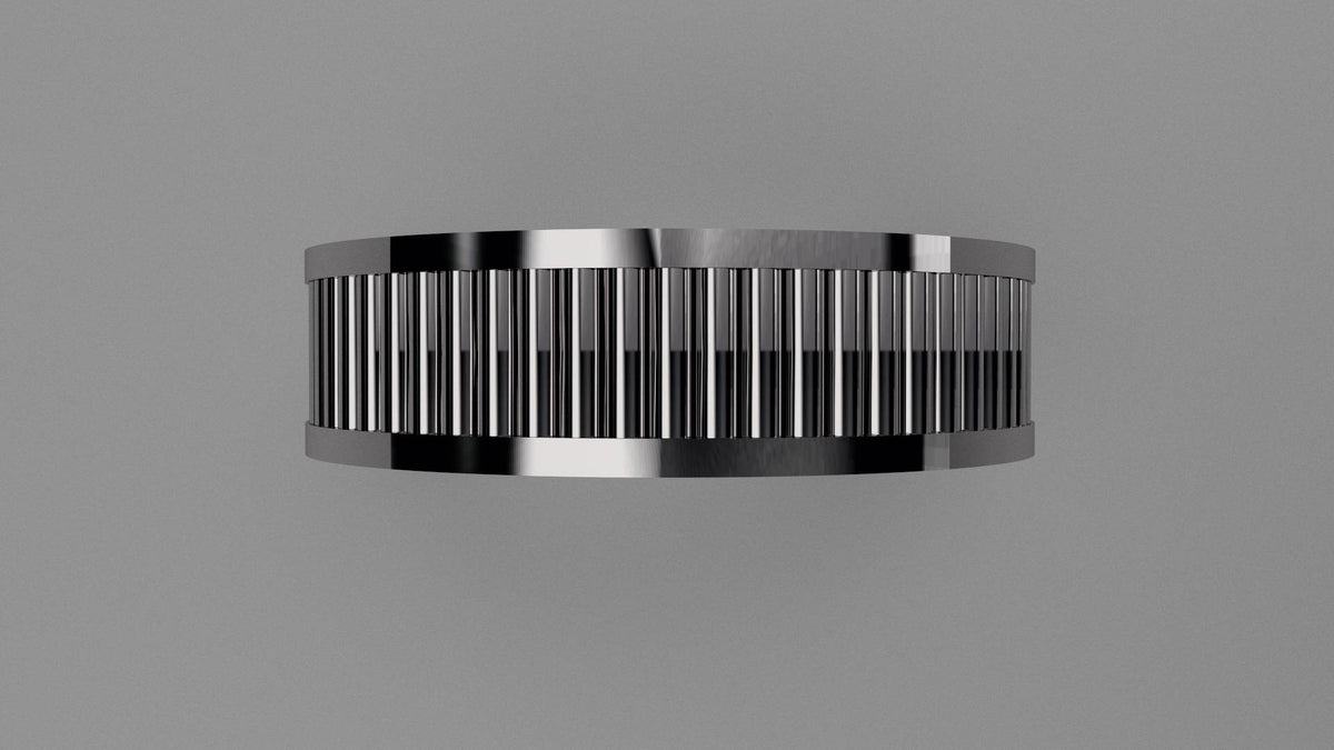 Polished Sterling Silver 6mm Fluted Wedding Band