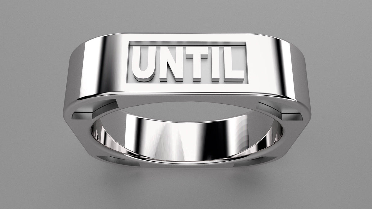Polished Sterling Silver 6mm Square Message Wedding Band