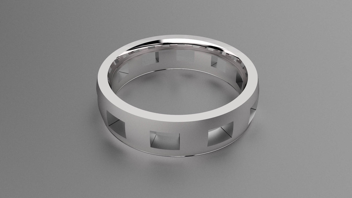 Polished Sterling Silver 6mm Cutout Wedding Band